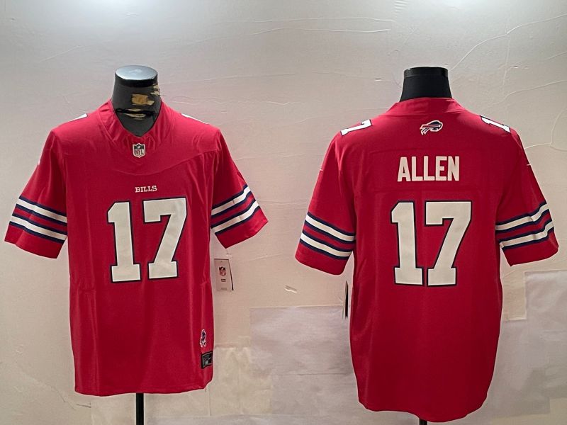 Men Buffalo Bills #17 Allen Red Second generation 2024 Nike Limited NFL Jersey style 2